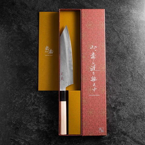 Kiritsuke Silver Steel #3 Kasumi Buffalo Magnolia Handle 200mm-[Musashi]-[Japanese-Kitchen-Knives]