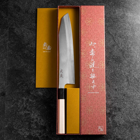 Kiritsuke Silver Steel #3 Kasumi Buffalo Magnolia Handle 240mm-[Musashi]-[Japanese-Kitchen-Knives]