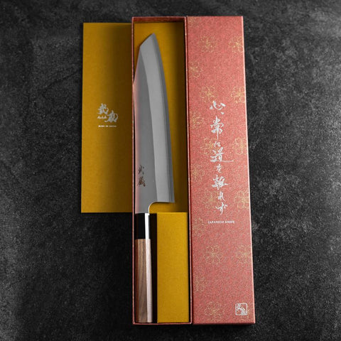Kiritsuke Silver Steel #3 Kasumi Buffalo Walnut Handle 240mm (9.4”)-[Musashi]-[Japanese-Kitchen-Knives]