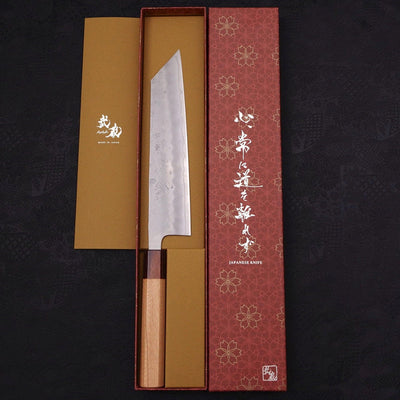 Kiritsuke Silver Steel #3 Nashiji Zelkova Handle 210mm-Silver steel #3-Nashiji-Japanese Handle-[Musashi]-[Japanese-Kitchen-Knives]