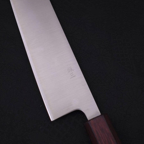 Kiritsuke Silver Steel #3 Polished Purple Urushi Handle 210mm (8.3”)-[Musashi]-[Japanese-Kitchen-Knives]