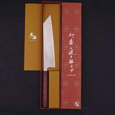 Kiritsuke Silver Steel #3 Polished Purple Urushi Handle 210mm (8.3”)-[Musashi]-[Japanese-Kitchen-Knives]