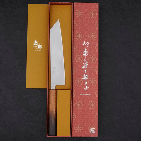 Kiritsuke Silver Steel #3 Polished Yaki Urushi Handle 210mm (8.3”)-[Musashi]-[Japanese-Kitchen-Knives]