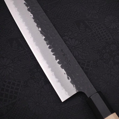 Kiritsuke Stainless Clad Aogami-Super Kurouchi Tsuchime Buffalo Magnolia Handle 240mm-Aogami Super-Kurouchi-Japanese Handle-[Musashi]-[Japanese-Kitchen-Knives]