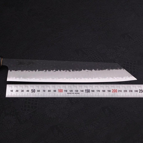 Kiritsuke Stainless Clad Blue Super Kurouchi Tsuchime Buffalo Magnolia Handle 245mm (9.4”)-[Musashi]-[Japanese-Kitchen-Knives]