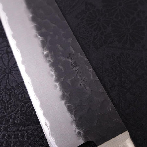Kiritsuke Stainless Clad Blue Super Kurouchi Tsuchime Western Handle 210mm (8.3”)-[Musashi]-[Japanese-Kitchen-Knives]