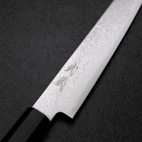 Kiritsuke Sujihiki VG-10 Damascus Ebony Handle 175mm (6.8”)-[Musashi]-[Japanese-Kitchen-Knives]