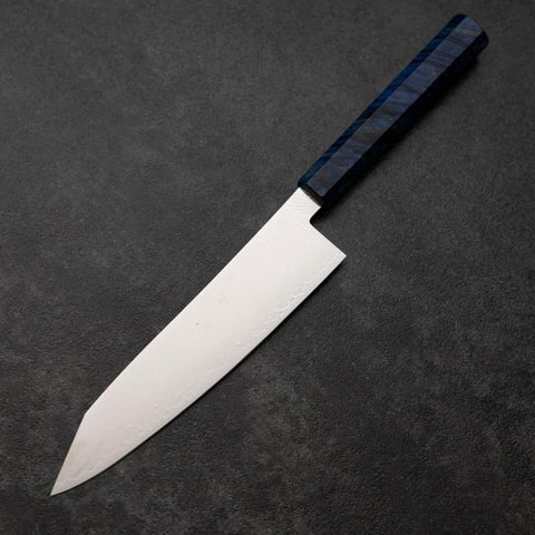 Kiritsuke VG-10 Damascus Blue Birch Handle 210mm-[Musashi]-[Japanese-Kitchen-Knives]