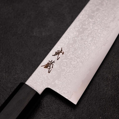 Kiritsuke VG-10 Damascus Ebony Handle 210mm (8.3”)-[Musashi]-[Japanese-Kitchen-Knives]