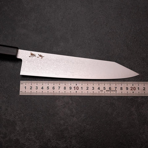 Kiritsuke VG-10 Damascus Ebony Handle 210mm-[Musashi]-[Japanese-Kitchen-Knives]