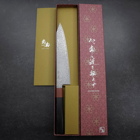 Kiritsuke VG-10 Damascus Shitan Ebony Handle 210mm (8.3”)-[Musashi]-[Japanese-Kitchen-Knives]