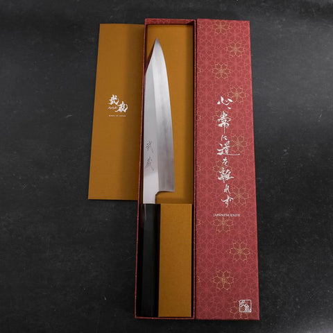 Kiritsuke VG-10 Mirror Buffalo Ebony Handle 240mm-[Musashi]-[Japanese-Kitchen-Knives]