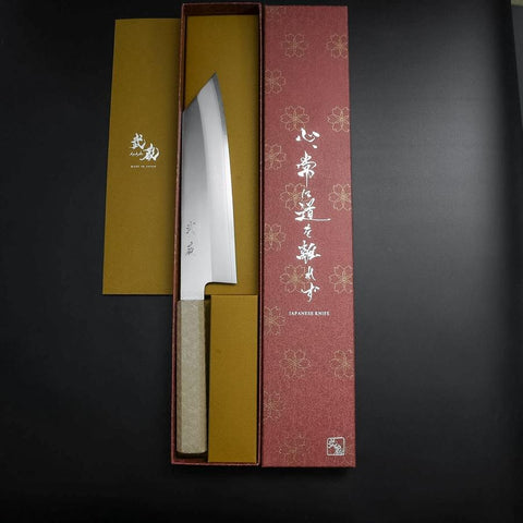Kiritsuke VG-10 Polished White Urushi Handle 200mm (7.9”)-[Musashi]-[Japanese-Kitchen-Knives]