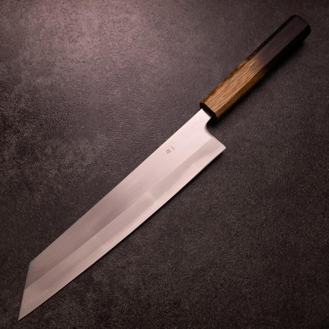Kiritsuke White Steel #1 Polished Yaki Urushi Handle 240mm-[Musashi]-[Japanese-Kitchen-Knives]