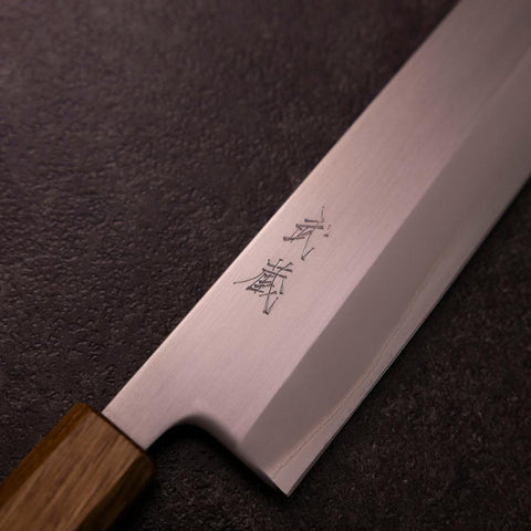 Kiritsuke White Steel #1 Polished Yaki Urushi Handle 240mm-[Musashi]-[Japanese-Kitchen-Knives]