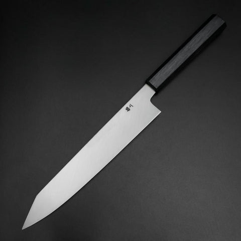 Kiritsuke White Steel #2 Kasumi Dark Blue Urushi Handle 230mm-[Musashi]-[Japanese-Kitchen-Knives]