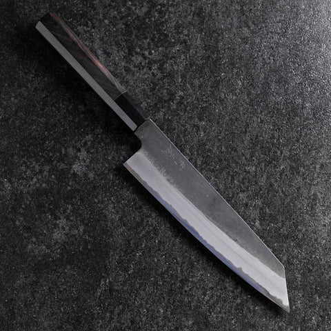 Kiritsuke White Steel #2 Kurouchi Buffalo Ebony Handle 200mm (7.9”)-[Musashi]-[Japanese-Kitchen-Knives]