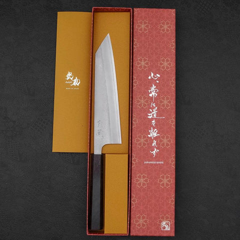 Kiritsuke White Steel #2 Nashiji Ebony Handle 210mm (8.3”)-[Musashi]-[Japanese-Kitchen-Knives]