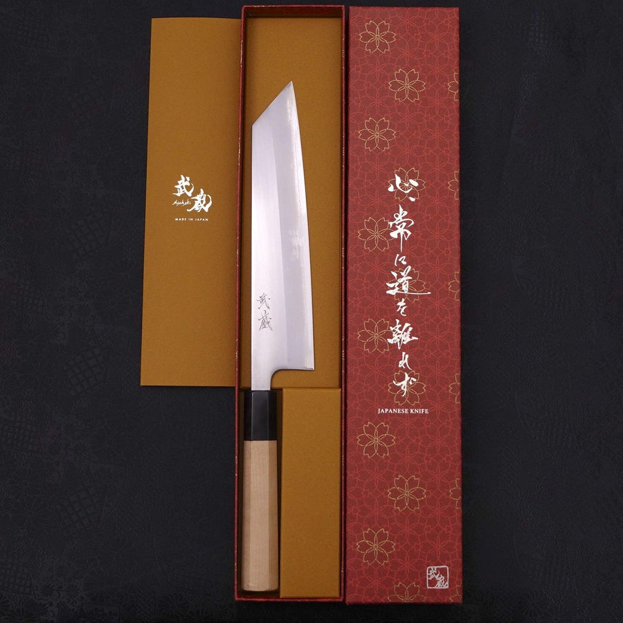 Kiritsuke White steel #1 Polished Buffalo Magnolia Handle 210mm-White steel #1-Polished-Japanese Handle-[Musashi]-[Japanese-Kitchen-Knives]