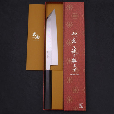 Kiritsuke White steel #2 Mirror Finish Honyaki Buffalo Ebony Handle 240mm-White steel #2-Japanese Handle-[Musashi]-[Japanese-Kitchen-Knives]