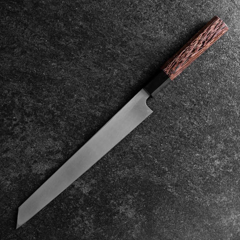 Kiritsuke Yanagiba Blue Steel #2 Kurouchi Buffalo Wenge Handle 240mm (9.4”)-[Musashi]-[Japanese-Kitchen-Knives]