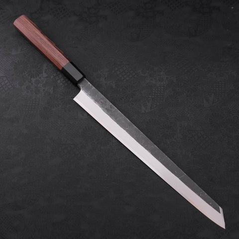 Kiritsuke Yanagiba Blue Steel #2 Kurouchi Buffalo Wenge Handle 300mm (11.8”)-[Musashi]-[Japanese-Kitchen-Knives]
