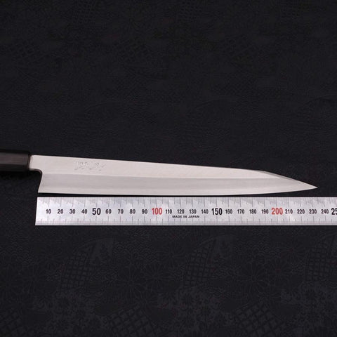 Kiritsuke Yanagiba Silver Steel #3 Kasumi Buffalo Ebony Handle 240mm (9.4”)-[Musashi]-[Japanese-Kitchen-Knives]