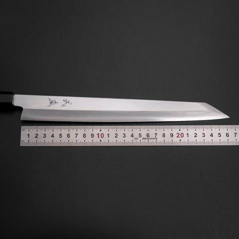 Kiritsuke Yanagiba Silver Steel #3 Kasumi Buffalo Ebony Handle 270mm (10.6”)-[Musashi]-[Japanese-Kitchen-Knives]