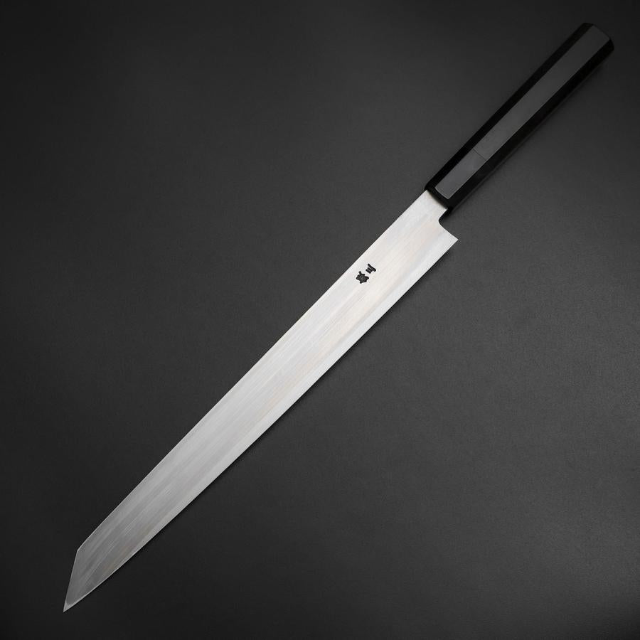 先丸蛸引 銀紙3号 ダマスカス 水牛ウェンジ柄 300mm – MUSASHI