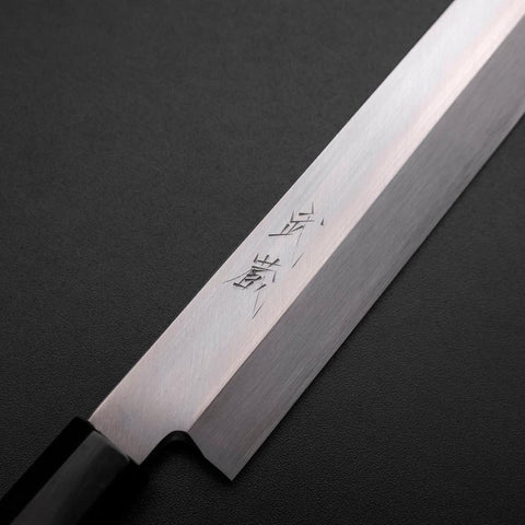 Kiritsuke Yanagiba Silver Steel #3 Kasumi Buffalo Ebony Handle 300mm (11.8”)-[Musashi]-[Japanese-Kitchen-Knives]