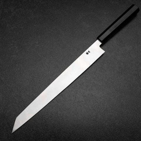 Kiritsuke Yanagiba Silver Steel #3 Kasumi Buffalo Ebony Handle 300mm-[Musashi]-[Japanese-Kitchen-Knives]