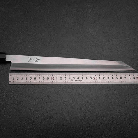 Kiritsuke Yanagiba Silver Steel #3 Kasumi Buffalo Ebony Handle 300mm-[Musashi]-[Japanese-Kitchen-Knives]