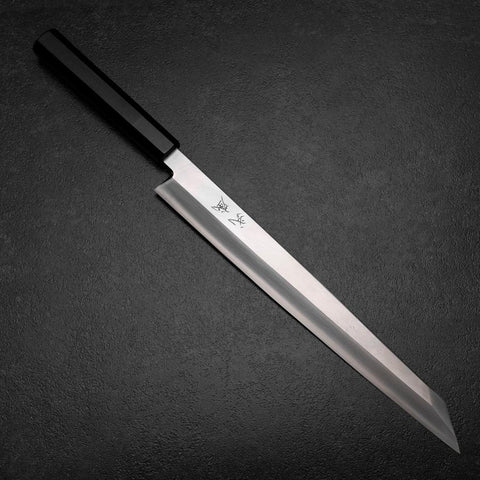 Kiritsuke Yanagiba Silver Steel #3 Kasumi Buffalo Ebony Handle 300mm-[Musashi]-[Japanese-Kitchen-Knives]