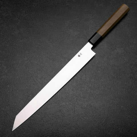 Kiritsuke Yanagiba Silver Steel #3 Kasumi Buffalo Magnolia Handle 270mm-[Musashi]-[Japanese-Kitchen-Knives]