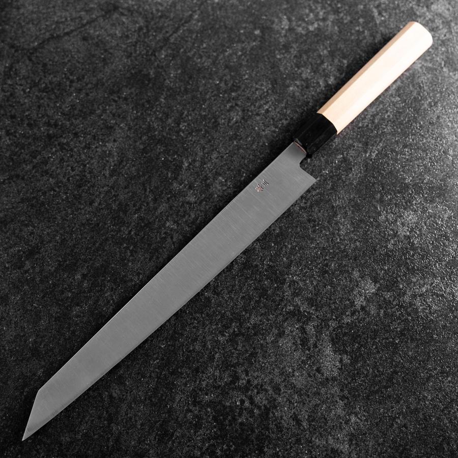 Kiritsuke Yanagiba Silver Steel #3 Kasumi Buffalo Magnolia Handle