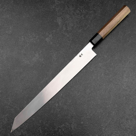 Kiritsuke Yanagiba Silver Steel #3 Kasumi Walnut Handle 300mm (11.8”)-[Musashi]-[Japanese-Kitchen-Knives]