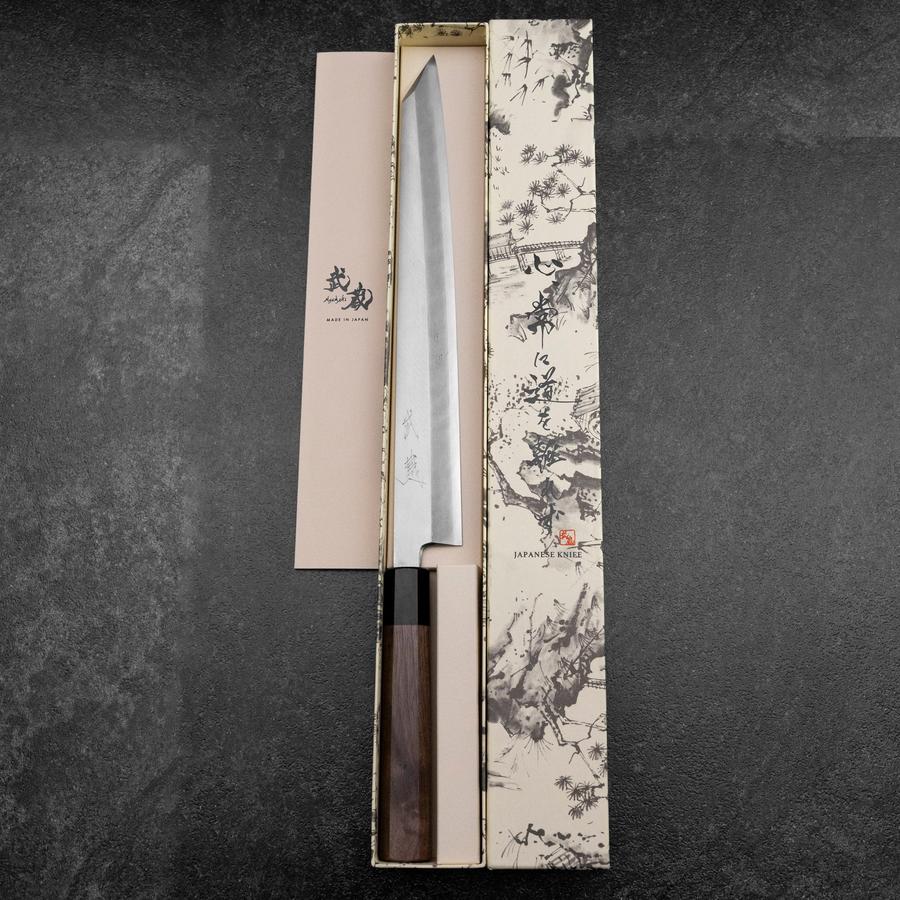 切付柳刃 銀三鋼 霞 ウォールナット柄 300mm – MUSASHI