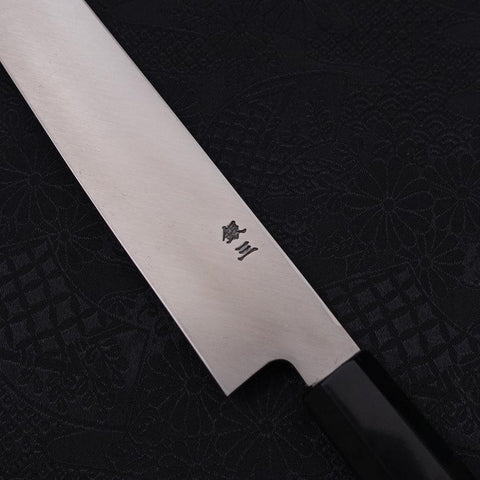 Kiritsuke Yanagiba Silver Steel #3 Polished Buffalo Ebony Handle 270mm (10.6”)-[Musashi]-[Japanese-Kitchen-Knives]
