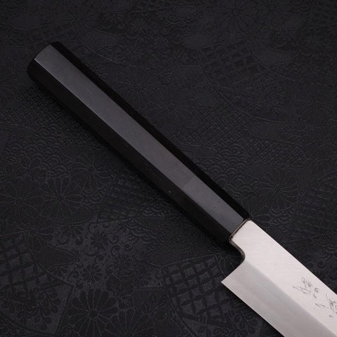 Kiritsuke Yanagiba Silver Steel #3 Polished Buffalo Ebony Handle 270mm (10.6”)-[Musashi]-[Japanese-Kitchen-Knives]
