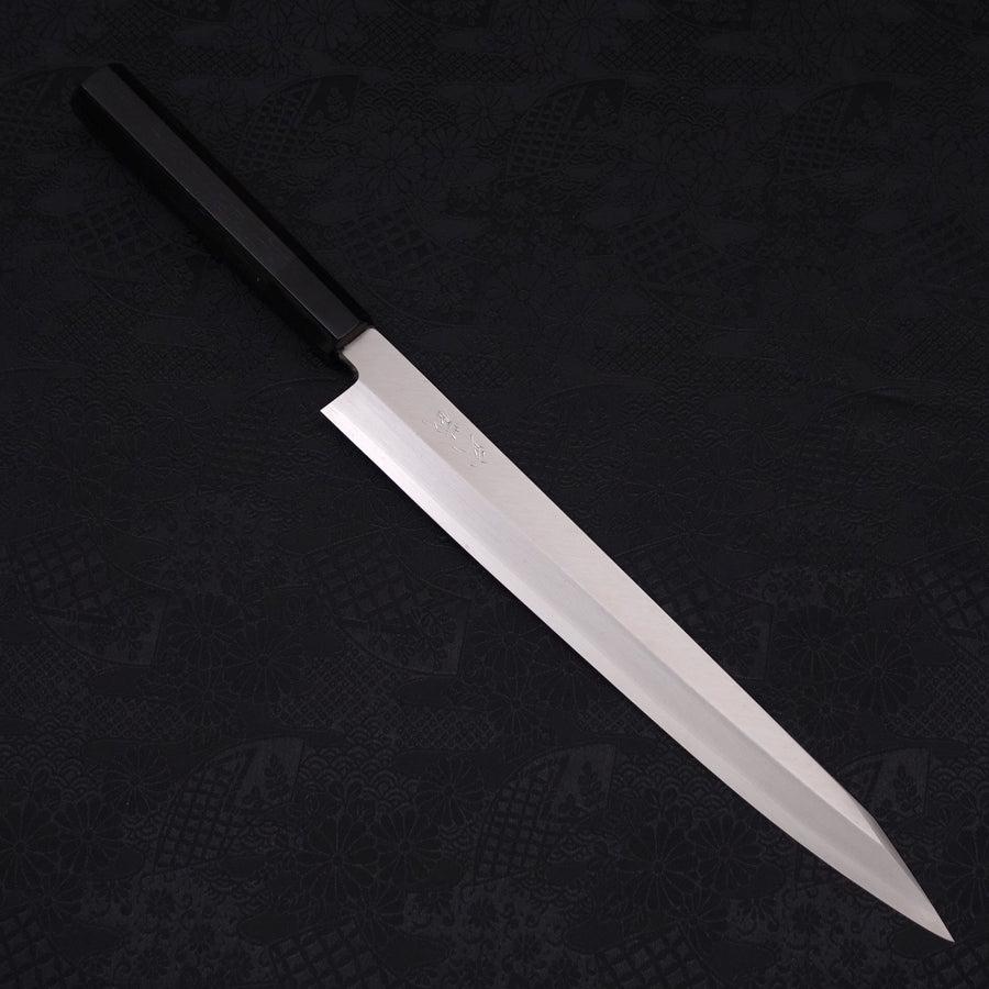 Kiritsuke Yanagiba Silver Steel #3 Polished Buffalo Ebony Handle 270mm-Silver steel #3-Polished-Japanese Handle-[Musashi]-[Japanese-Kitchen-Knives]