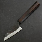 Kobunka Blue Steel #2 Kurouchi Ebony Handle 80mm (3.1”)-[Musashi]-[Japanese-Kitchen-Knives]