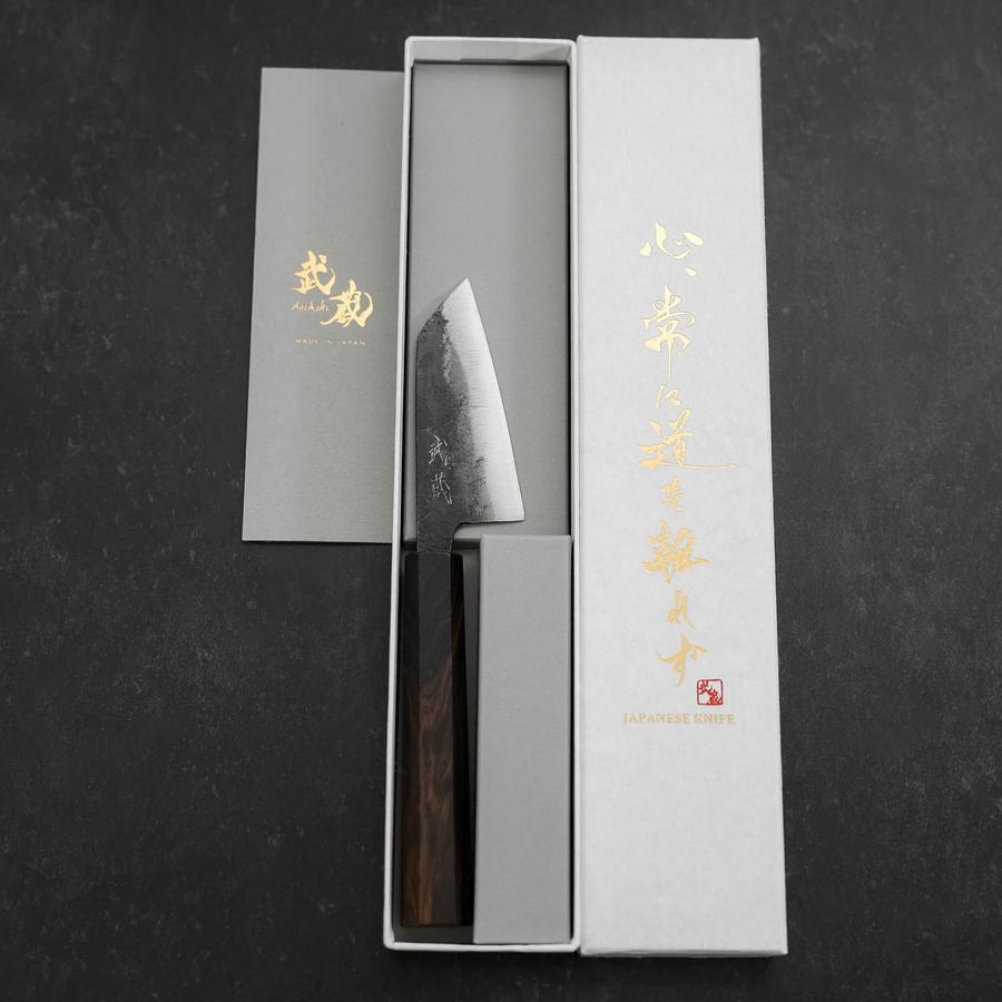 Kobunka Blue steel #2 Kurouchi Ebony Handle 80mm-[Musashi]-[Japanese-Kitchen-Knives]