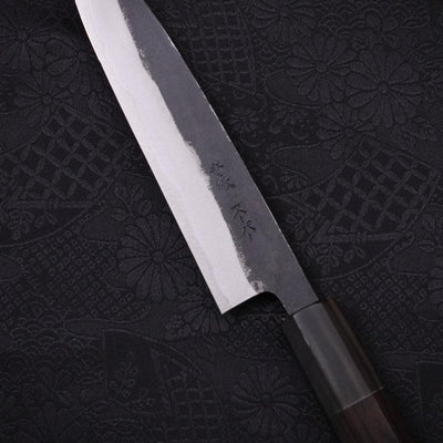 Koyanagi Aogami-Super Kurouchi Buffalo Ebony Handle 135mm-Aogami Super-Kurouchi-Japanese Handle-[Musashi]-[Japanese-Kitchen-Knives]