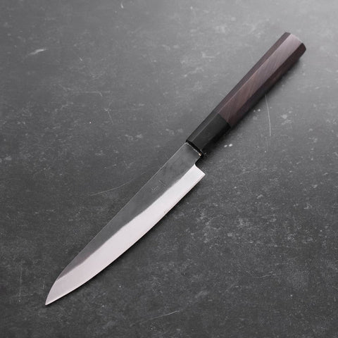 Koyanagi Blue Steel #1 Kurouchi Chokin Nami Buffalo Ebony Handle 150mm (5.9”)-[Musashi]-[Japanese-Kitchen-Knives]