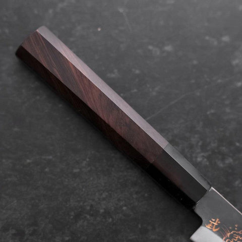 Koyanagi Blue Steel #1 Kurouchi Chokin Nami Buffalo Ebony Handle 150mm (5.9”)-[Musashi]-[Japanese-Kitchen-Knives]