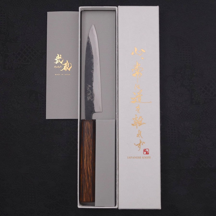Koyanagi Blue steel #1 Kurouchi Sumi Urushi Handle 135mm-Aogami Super-Kurouchi-Japanese Handle-[Musashi]-[Japanese-Kitchen-Knives]