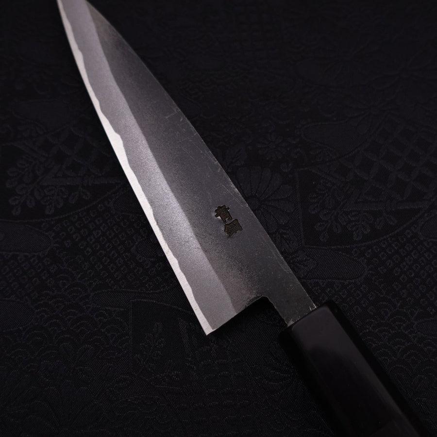 Koyanagi Blue steel #2 Kurouchi Chokin Nami Buffalo Ebony Handle 135mm-Blue steel #2-Kurouchi-Japanese Handle-[Musashi]-[Japanese-Kitchen-Knives]
