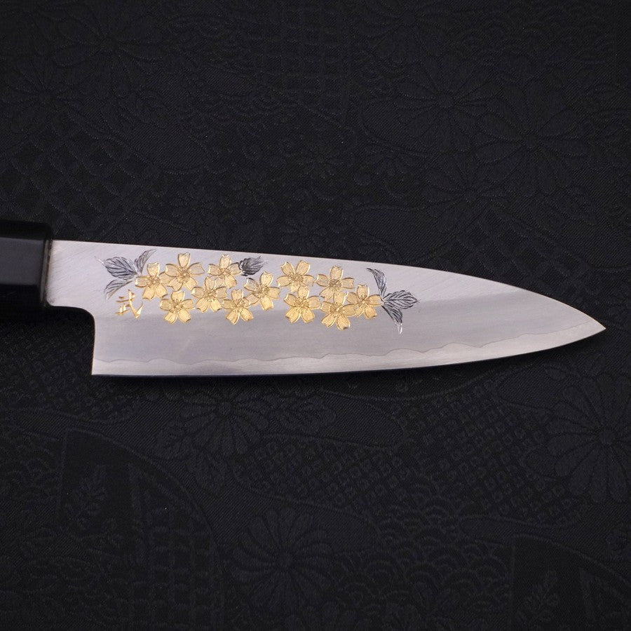 Koyanagi Silver steel #3 Kasumi Chokin Sakura Buffalo Ebony Handle 110mm-Silver steel #3-Kasumi-Japanese Handle-[Musashi]-[Japanese-Kitchen-Knives]