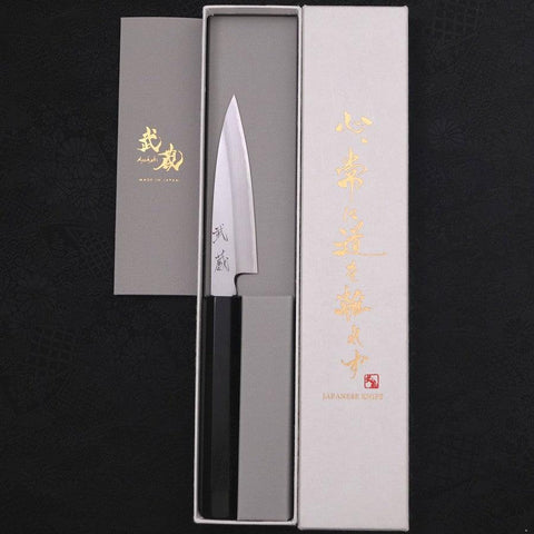 Koyanagi White Steel #2 Kasumi Buffalo Ebony Handle 120mm (4.7”)-[Musashi]-[Japanese-Kitchen-Knives]