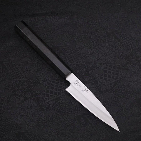Koyanagi White Steel #2 Kasumi Buffalo Ebony Handle 120mm (4.7”)-[Musashi]-[Japanese-Kitchen-Knives]
